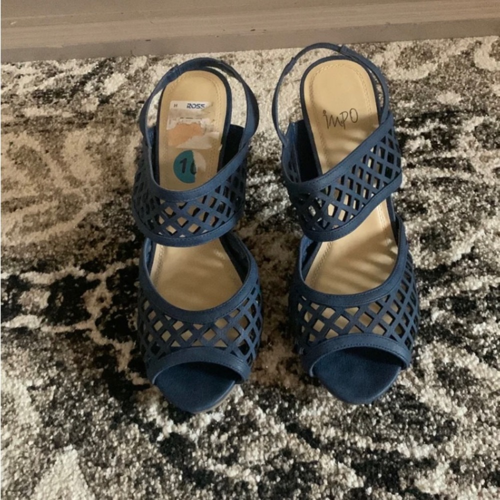 Cute blue open toed heels